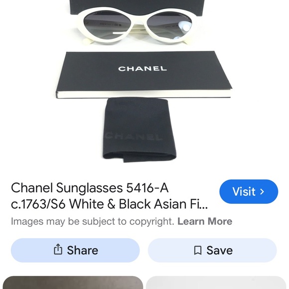 CHANEL Elegant White and Gold Sunglasses - Picture 3 of 8